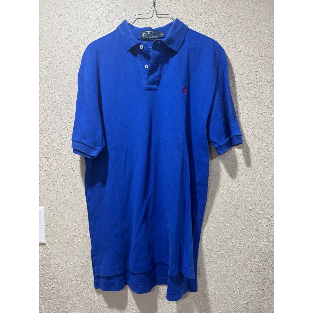 Polo Ralph Lauren Mens Royal Blue Short Sleeve Cotton Pique Polo Shirt‎ Size M